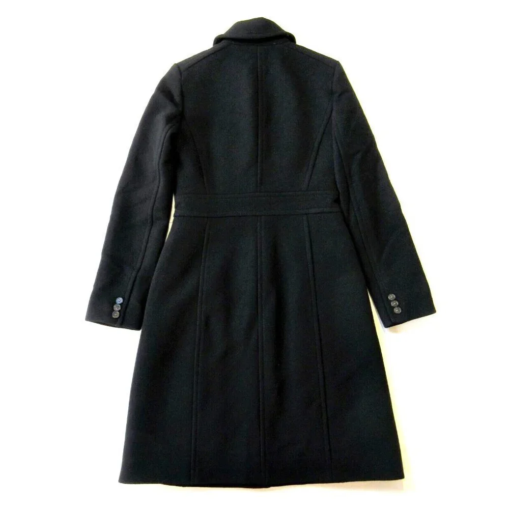 NWT J.Crew Classic Lady Day Coat in Black Italian Doublecloth Wool Thinsulate 0